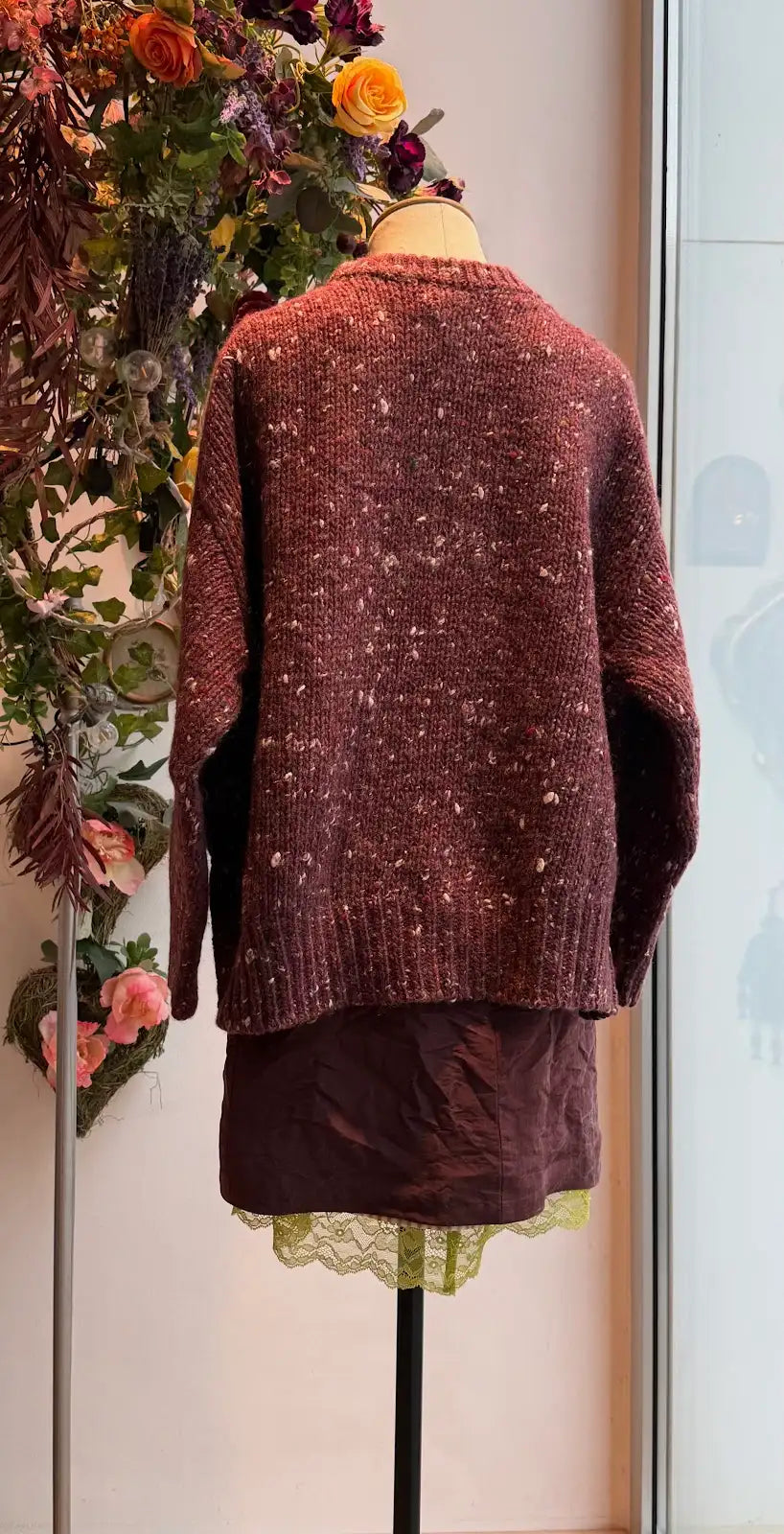 Maglione girocollo tweed