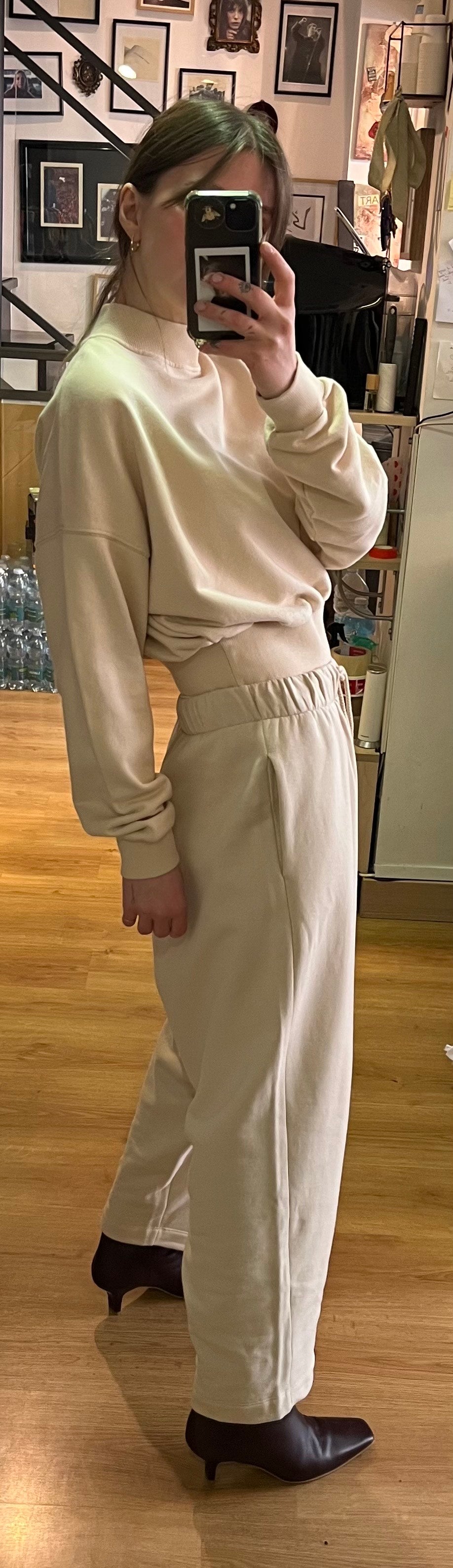 Pantalone felpa crema
