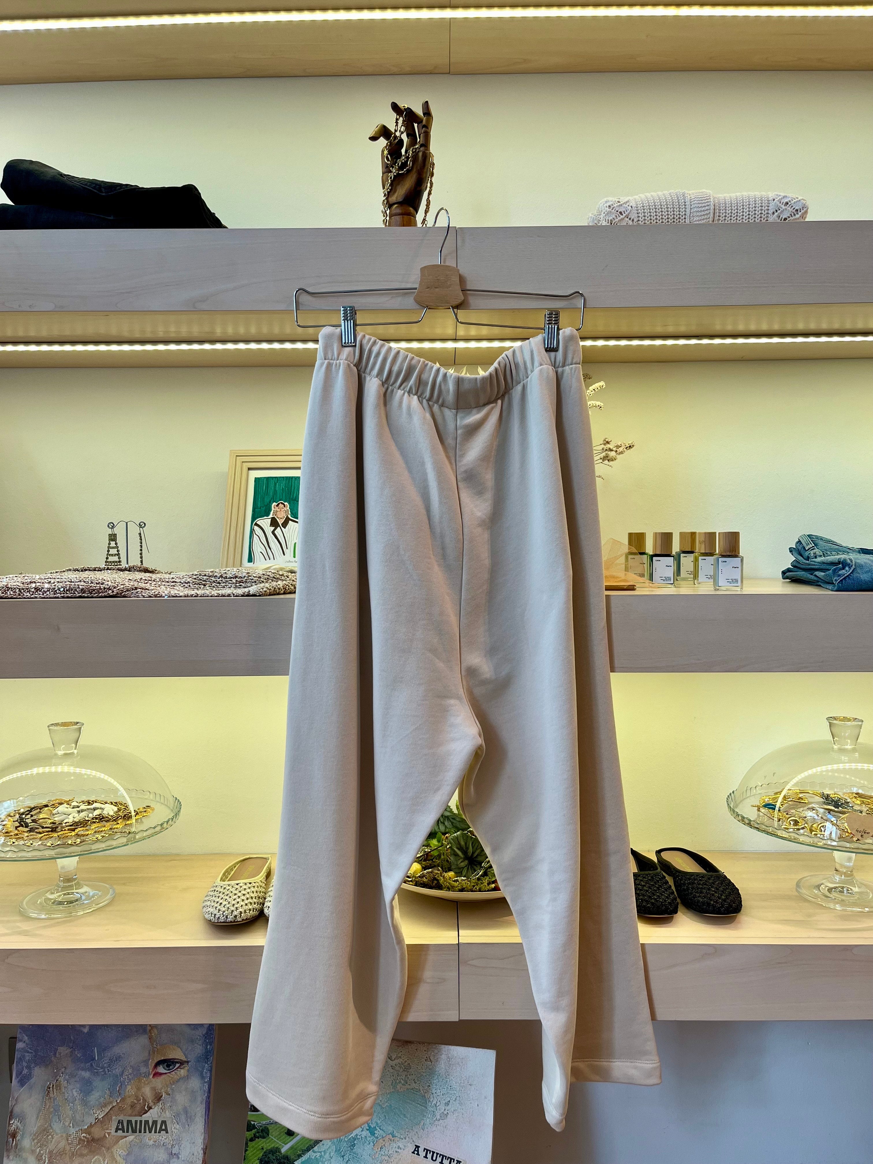 Pantalone felpa crema