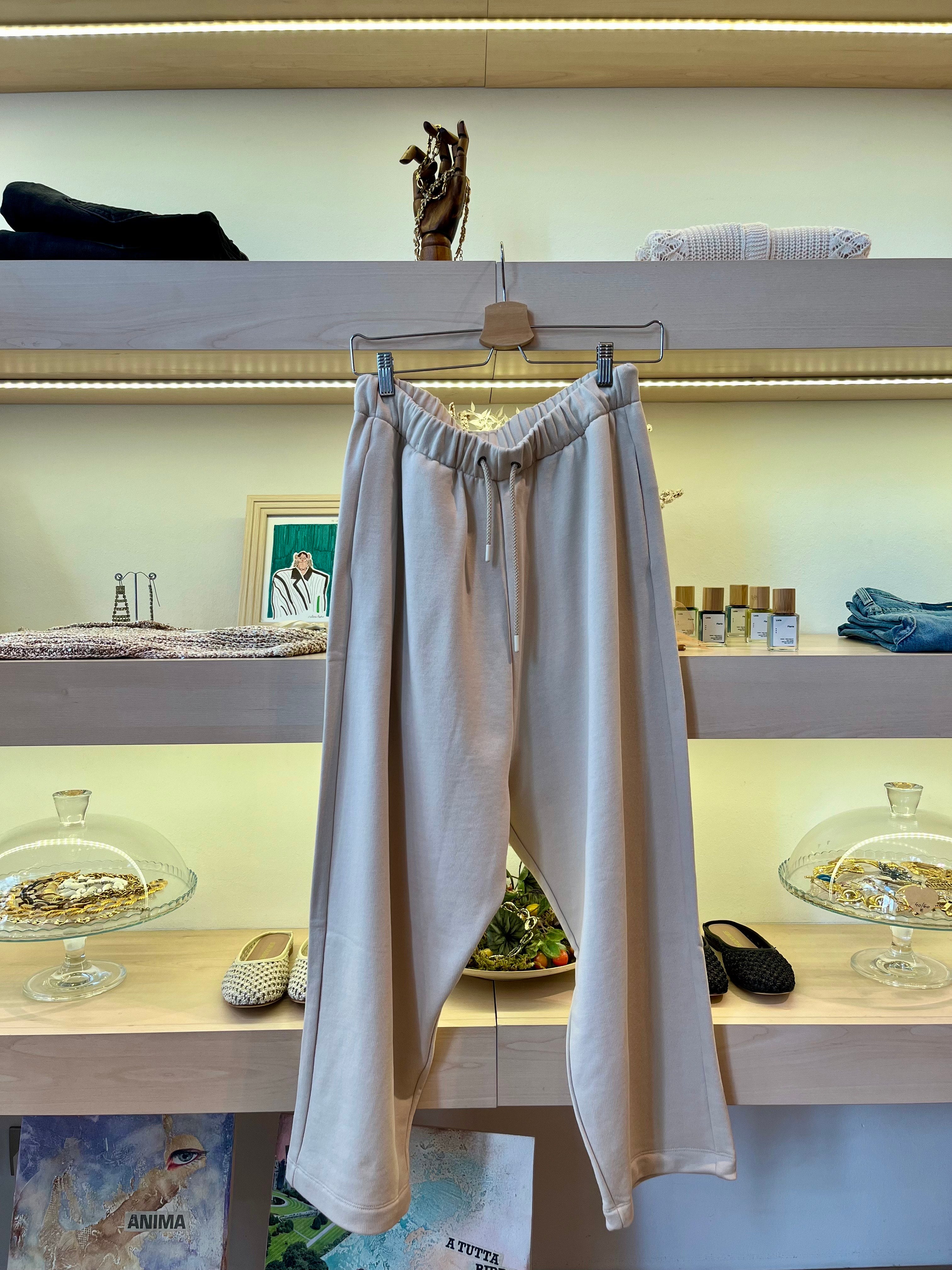 Pantalone felpa crema