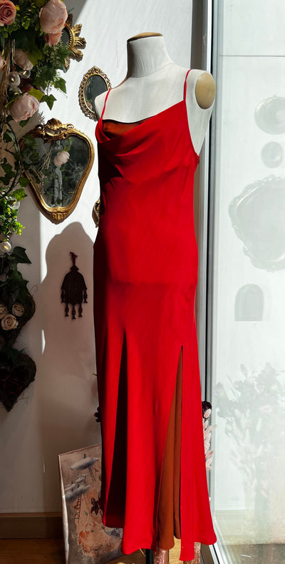 Slip dress rosso e ruggine