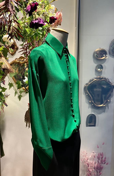Camicia seta verde