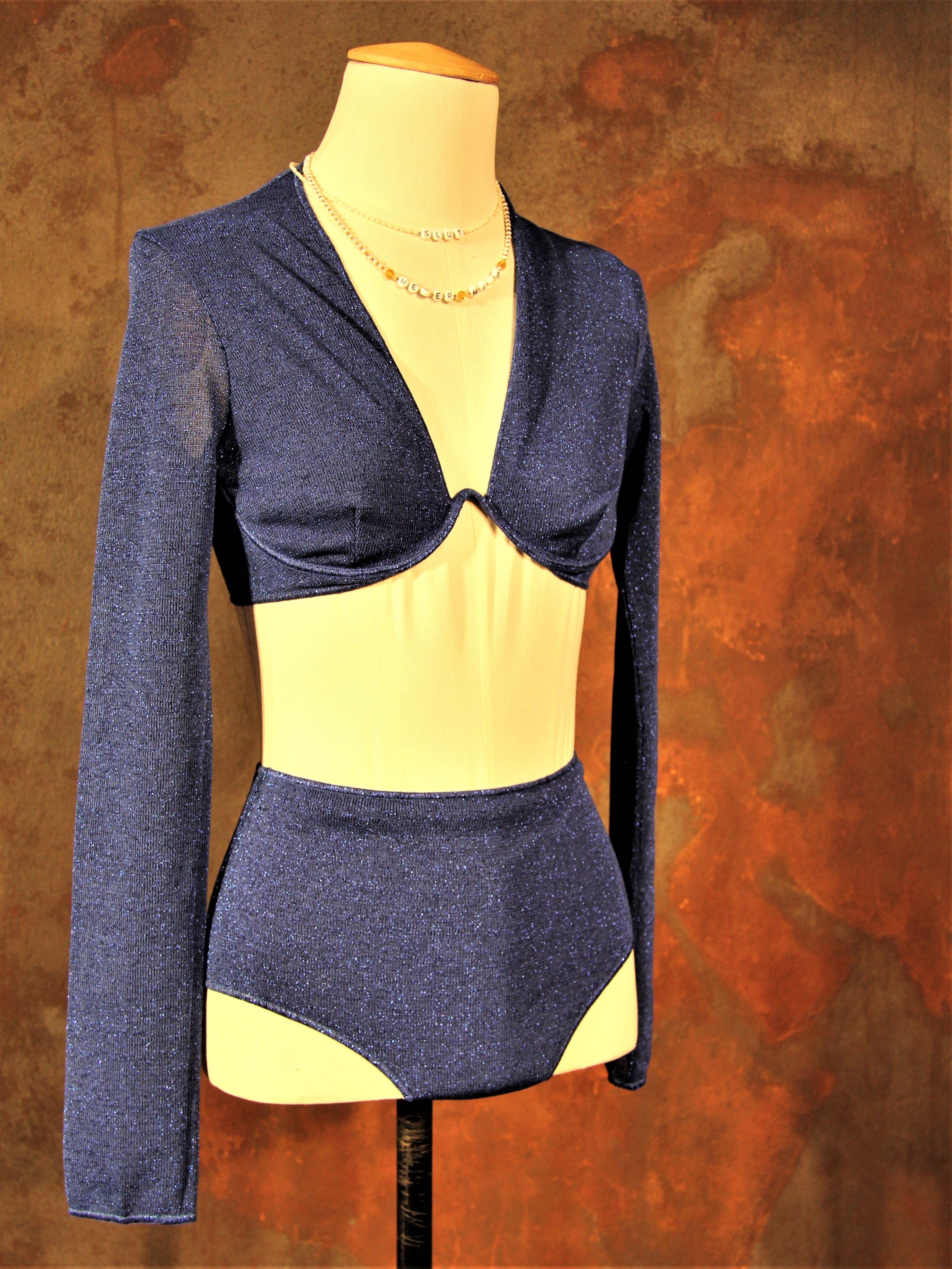 Top e bikini blue Klein