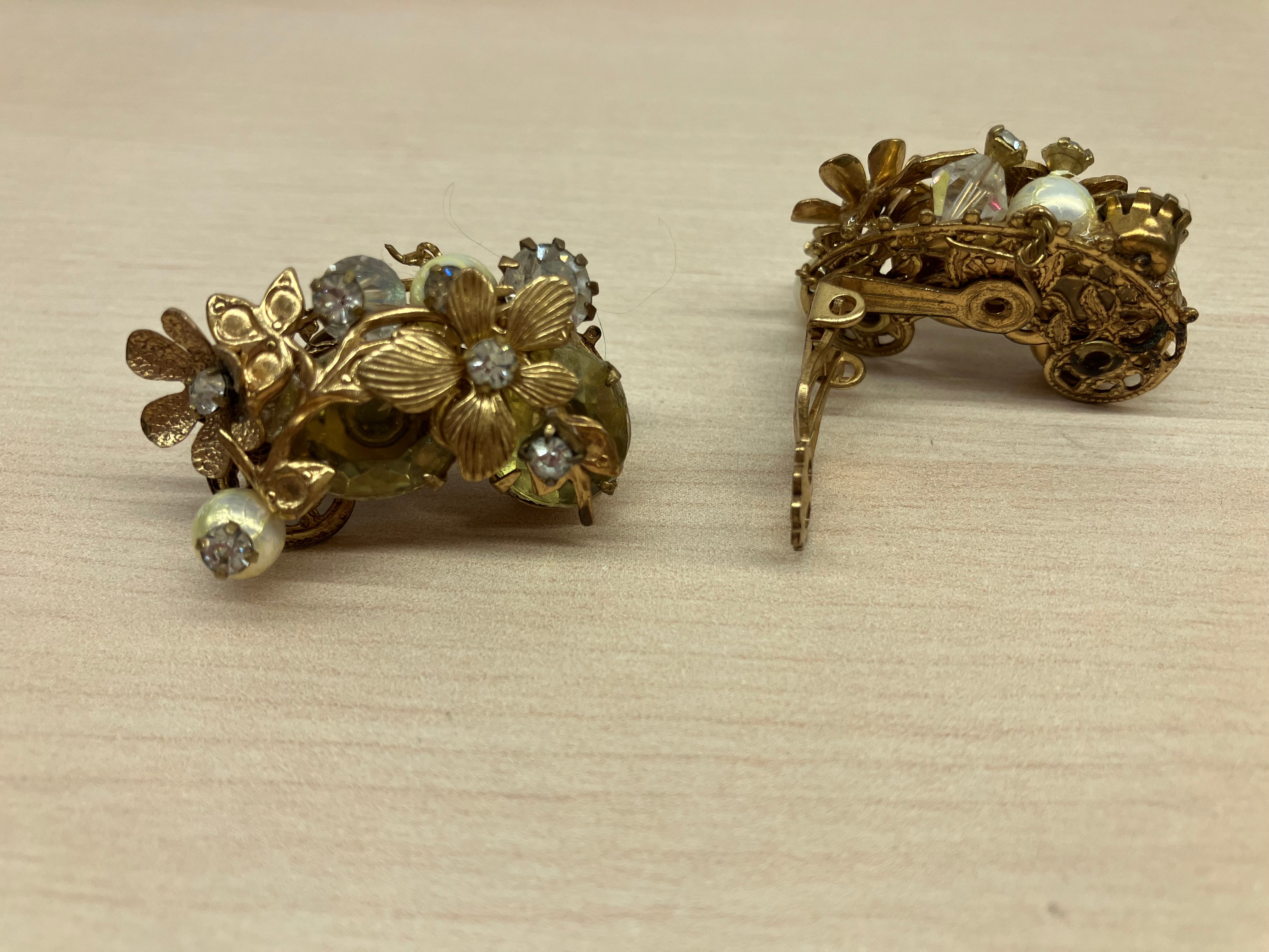 Orecchini fiori e strass