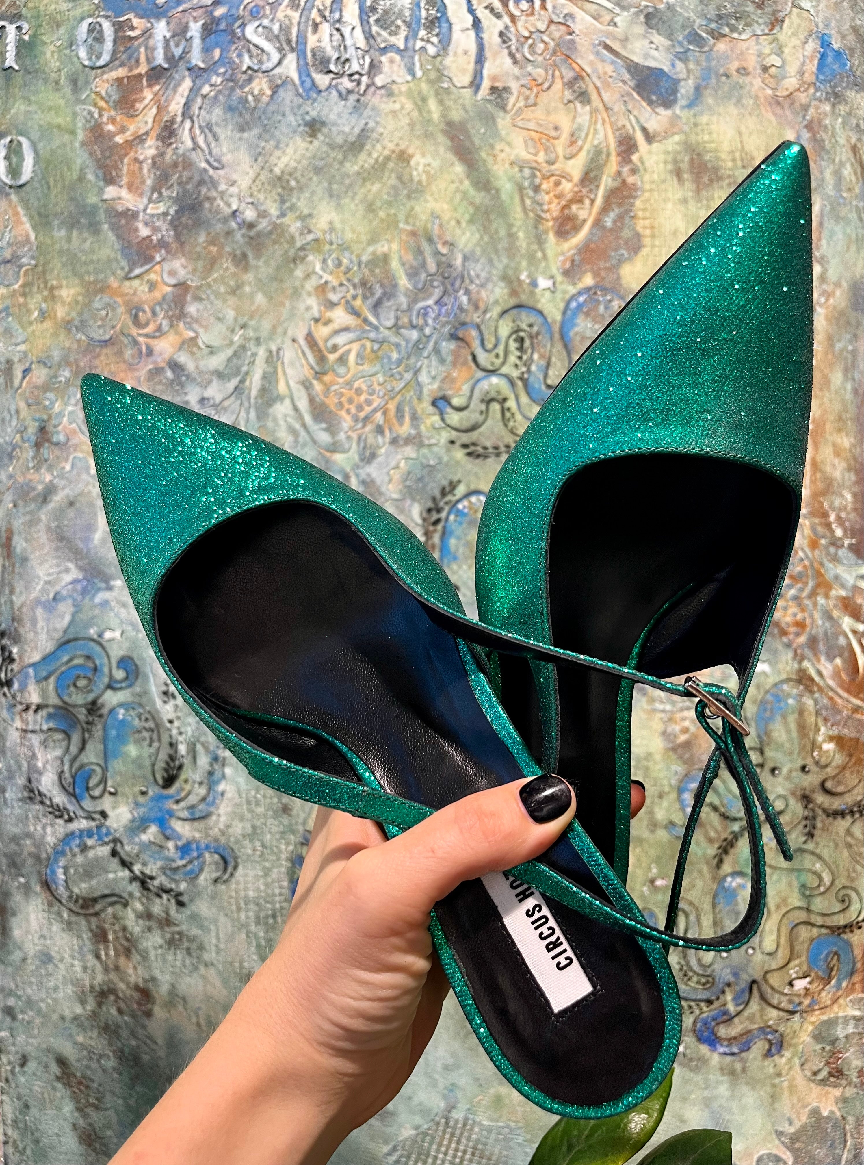 Sling back smeraldo