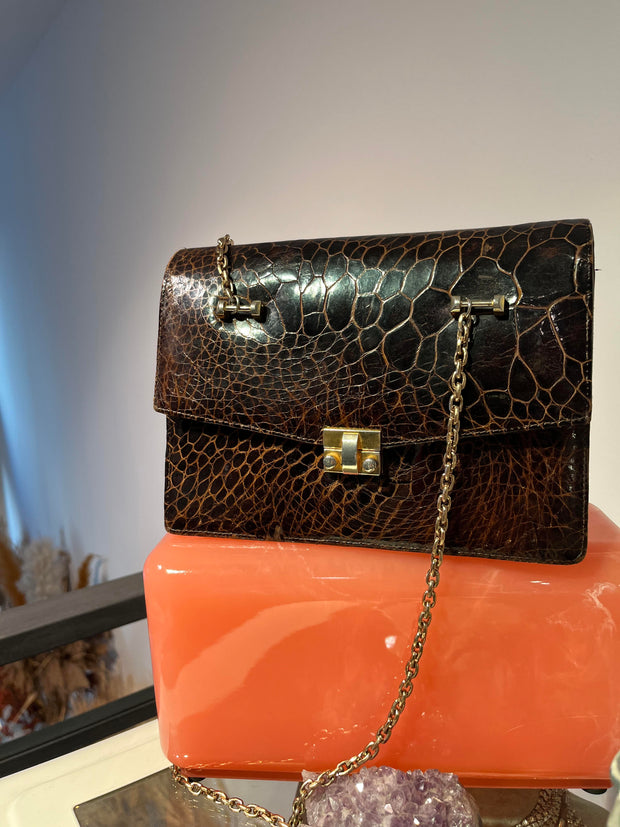 Borsa vintage in pelle esotica 2