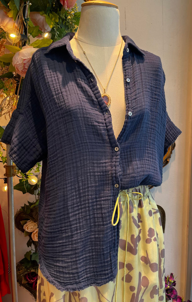 Camicia manica corta navy