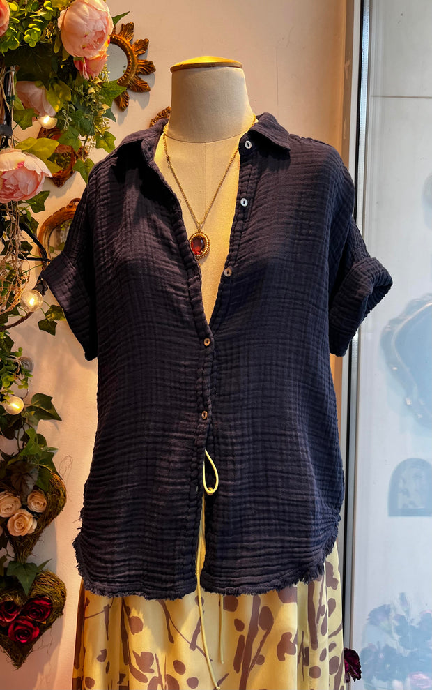 Camicia manica corta navy