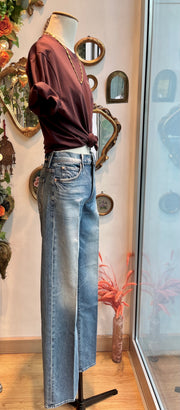 Denim mid rise straight