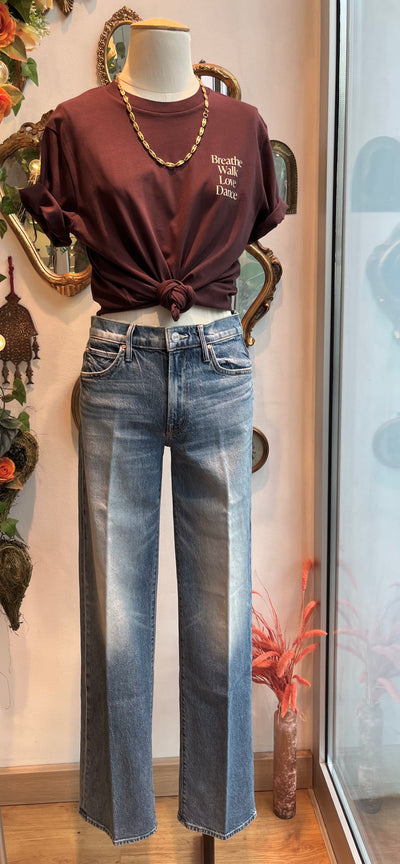 Denim mid rise straight