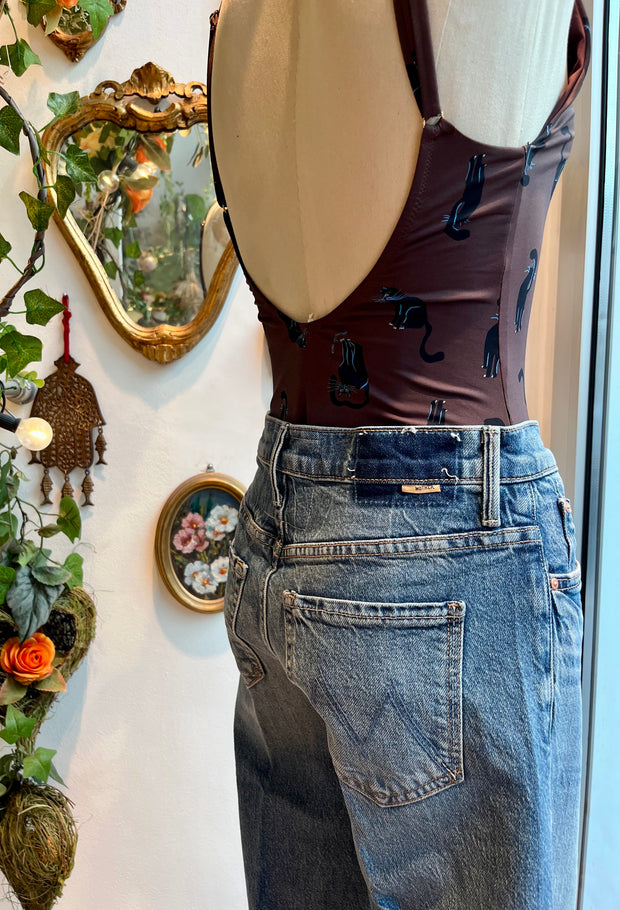 Denim mid rise straight