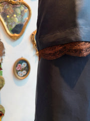 Camicia Giotto oltremare pizzo cioccolato