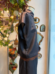 Camicia Giotto oltremare pizzo cioccolato