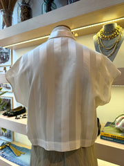 Camicia Giotto riga bianco avorio