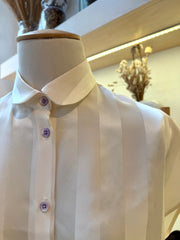 Camicia Giotto riga bianco avorio