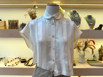 Camicia Giotto riga bianco avorio