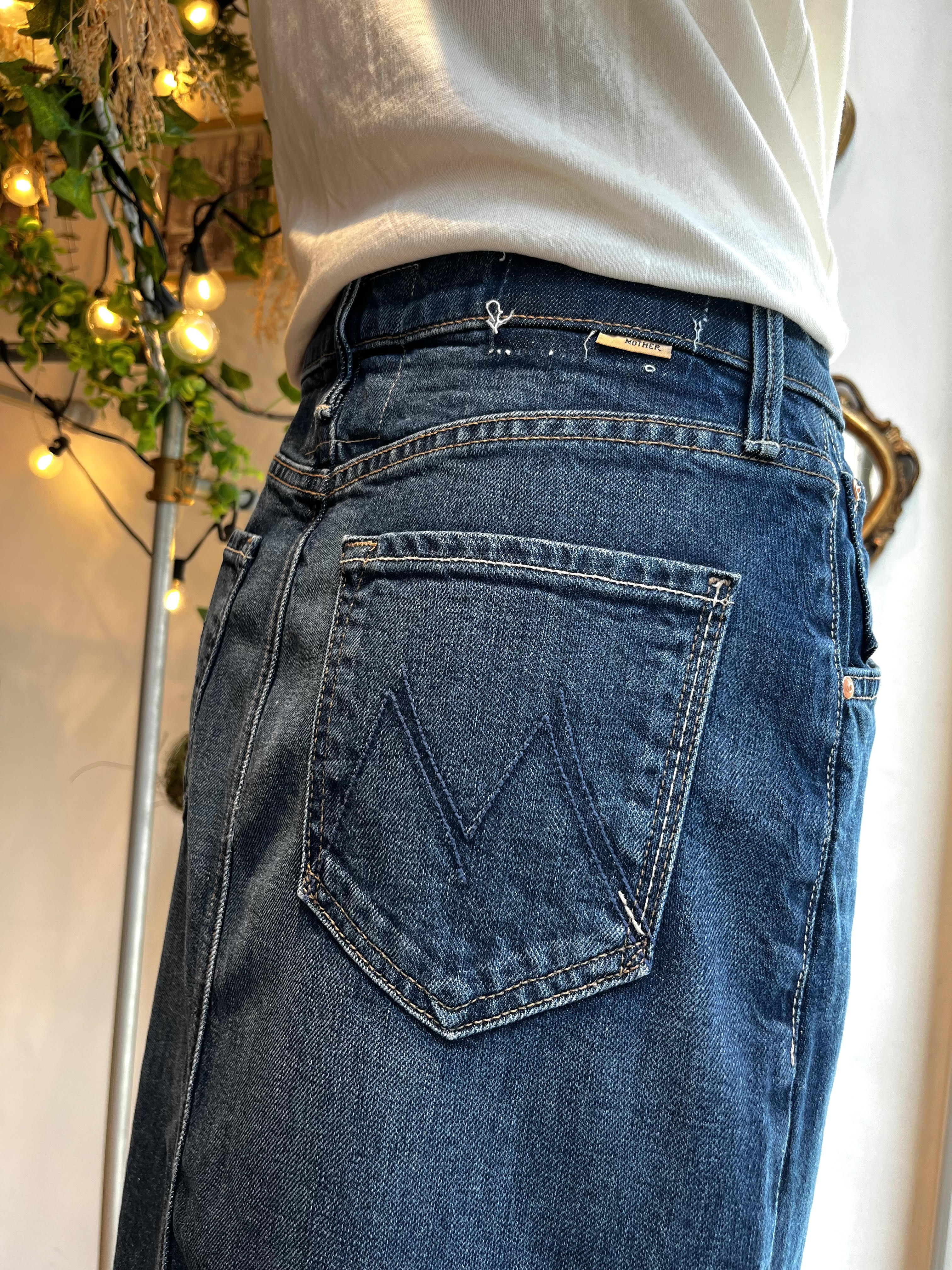 Langer blauer Jeansrock