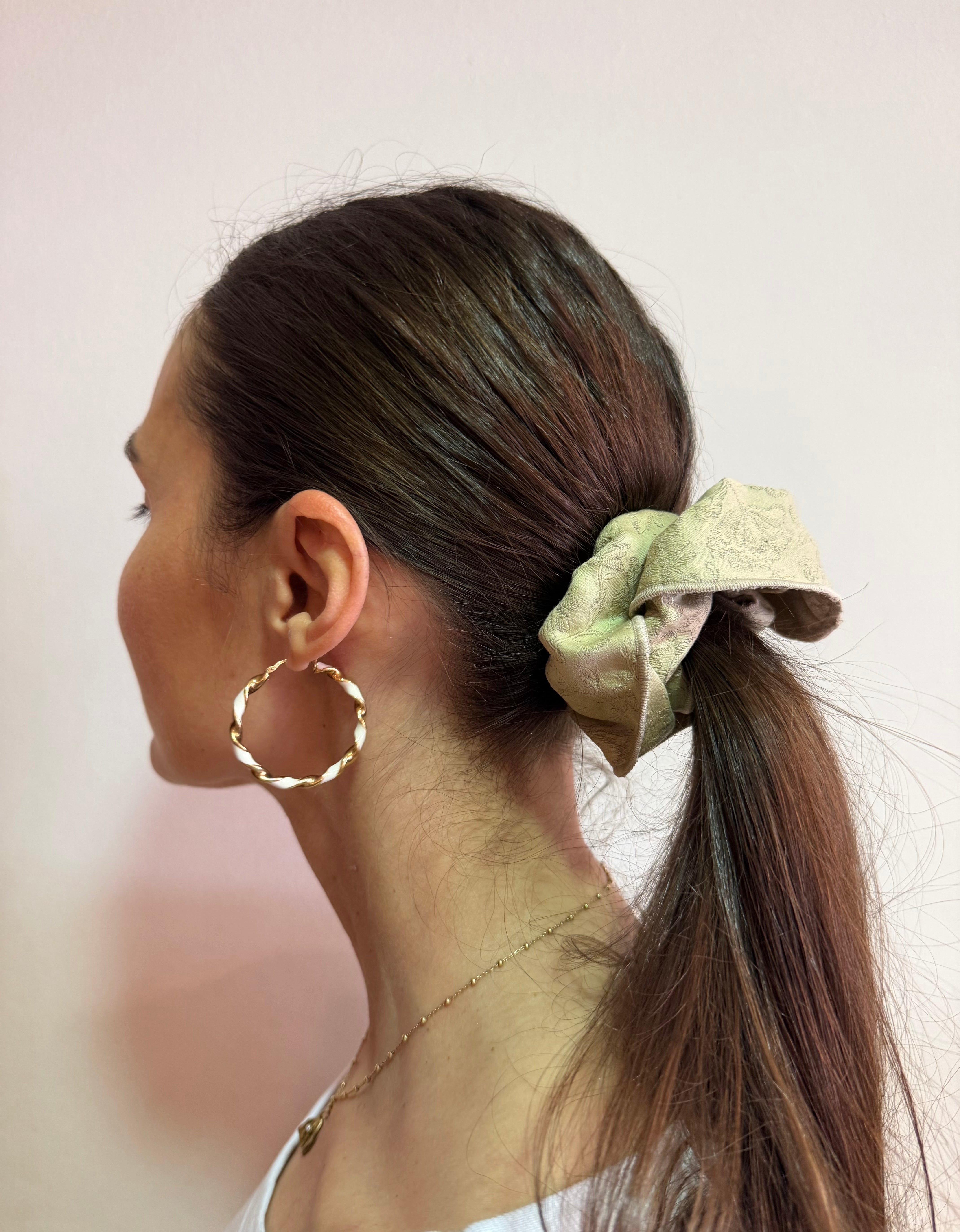 Scrunchie broccato