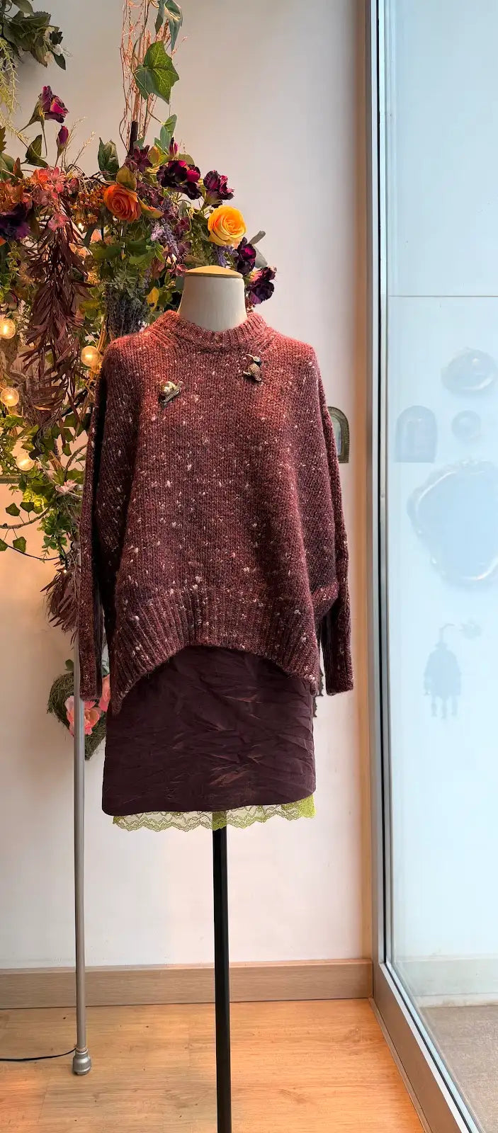 Maglione girocollo tweed