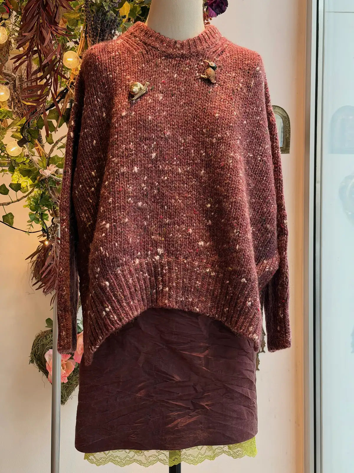 Maglione girocollo tweed