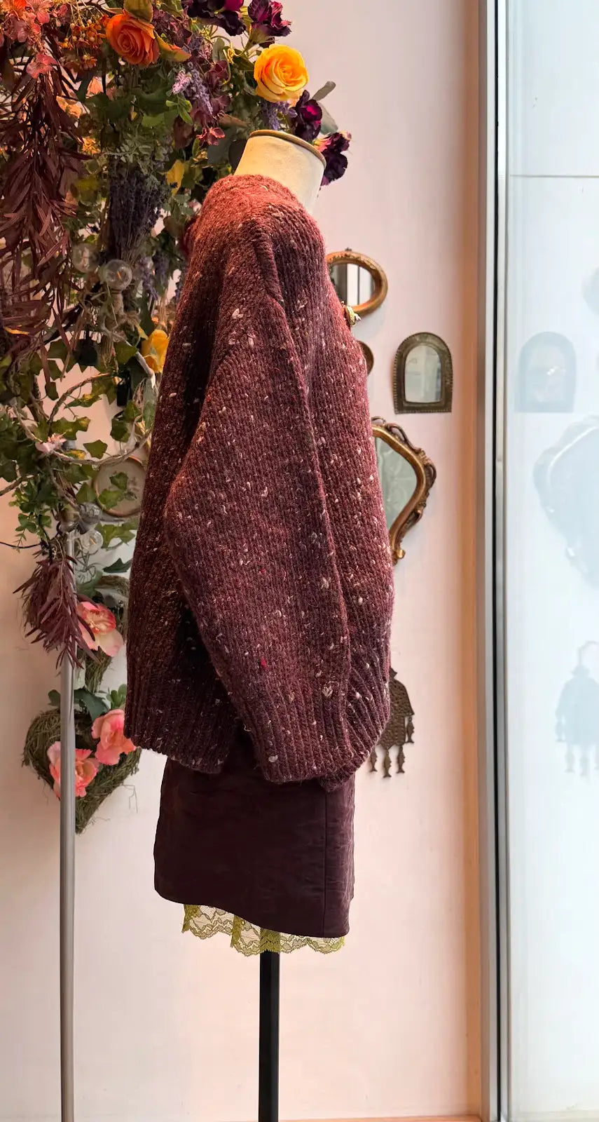 Maglione girocollo tweed