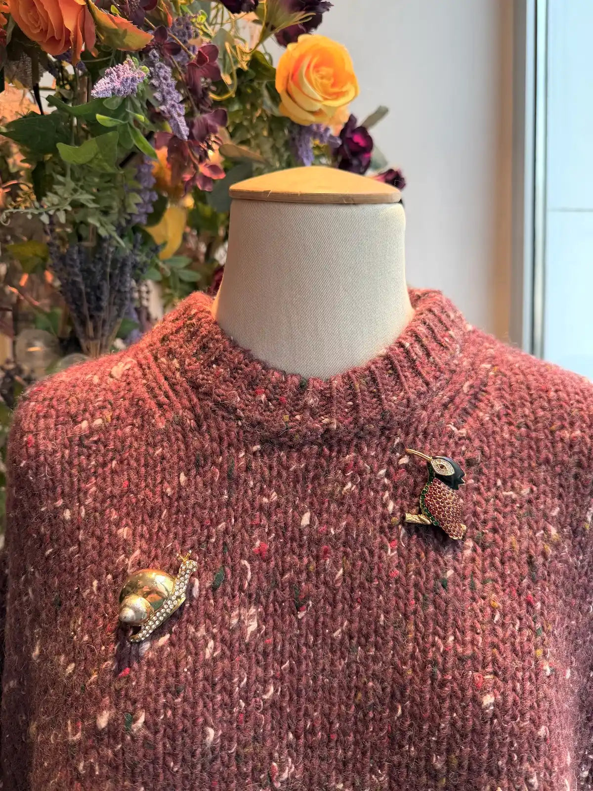 Maglione girocollo tweed