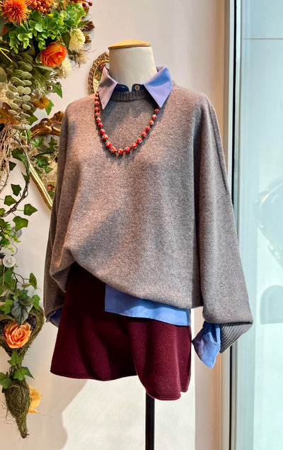 Maglione girocollo grigio