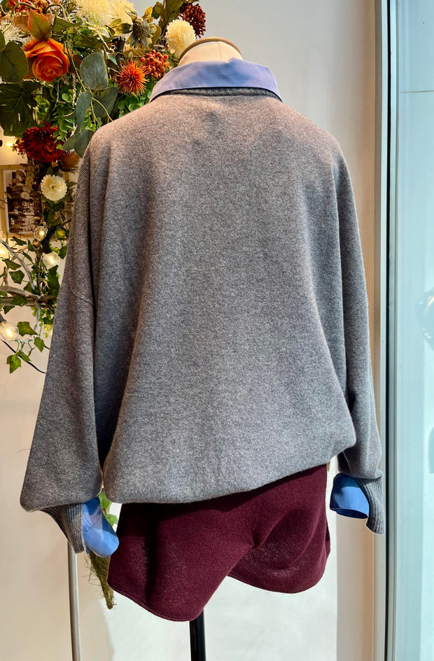 Maglione girocollo grigio