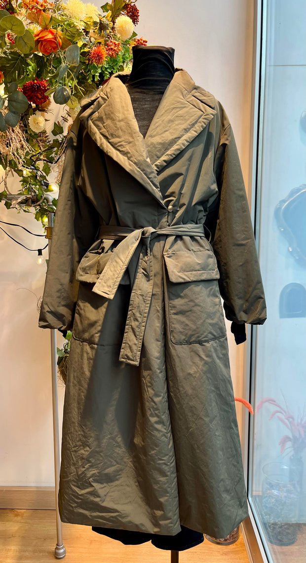 Maxi trench khaki