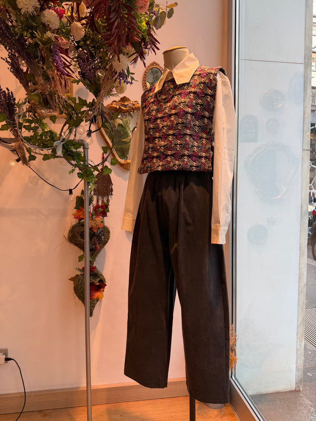 Pantalone barrel grigio