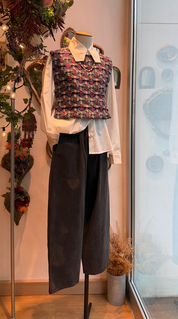 Pantalone barrel grigio