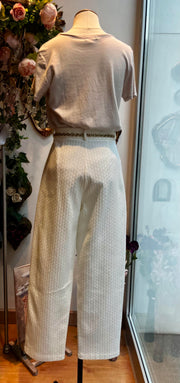 Pantalone bianco vita alta