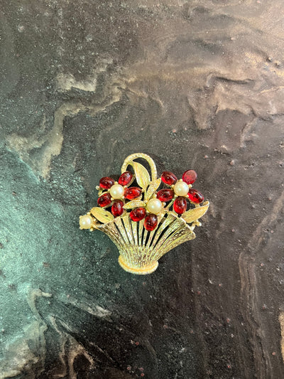 Spilla cestino di fiori