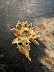 Spilla fiore e strass