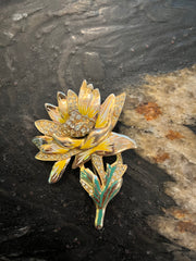 Spilla fiore e strass