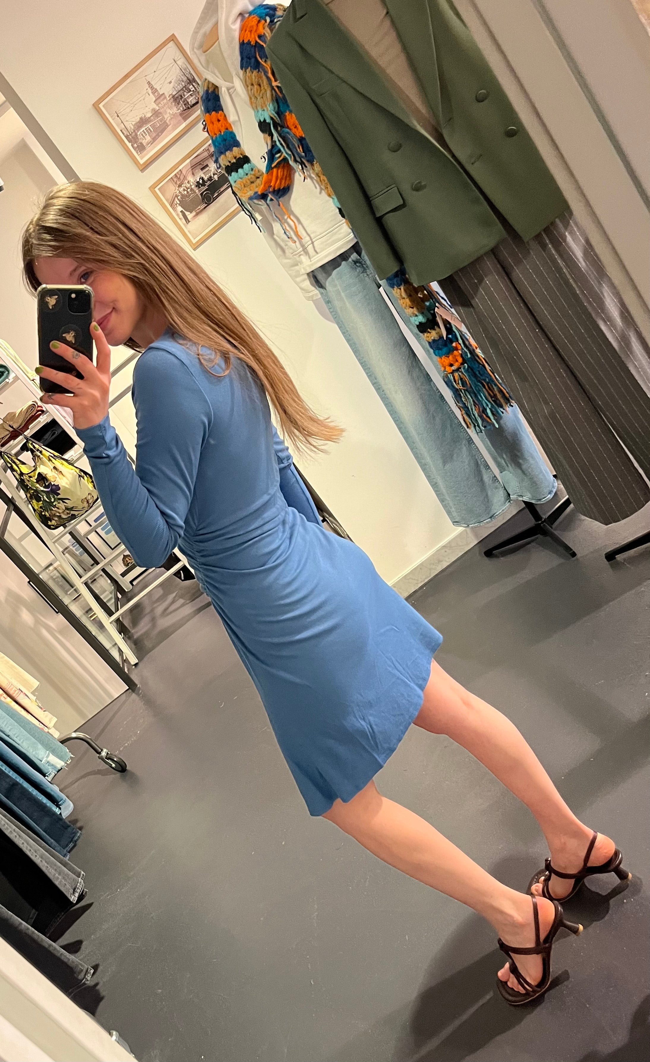 The blue dress
