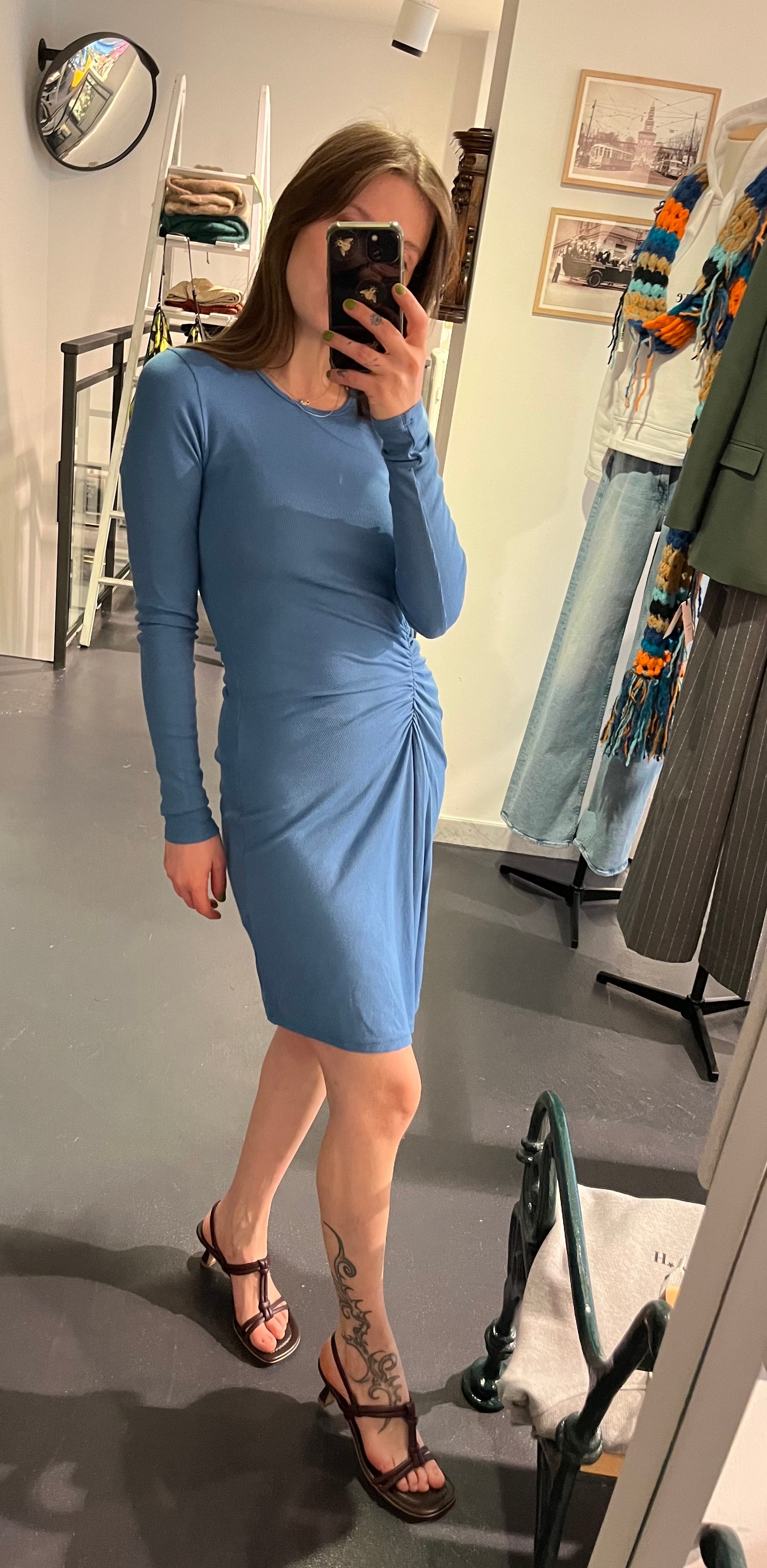 The blue dress