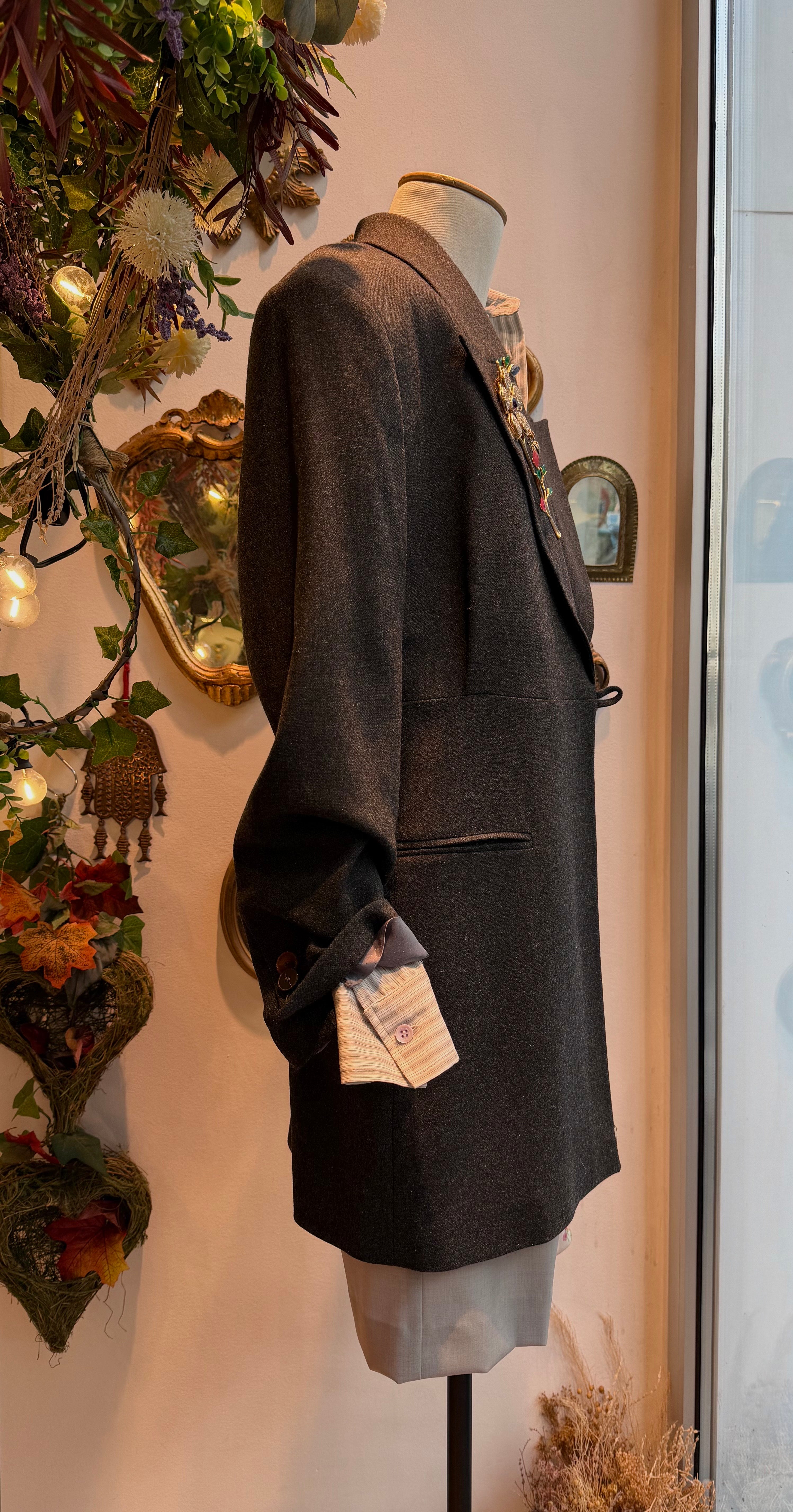 Strukturierter Blazer in Anthrazit