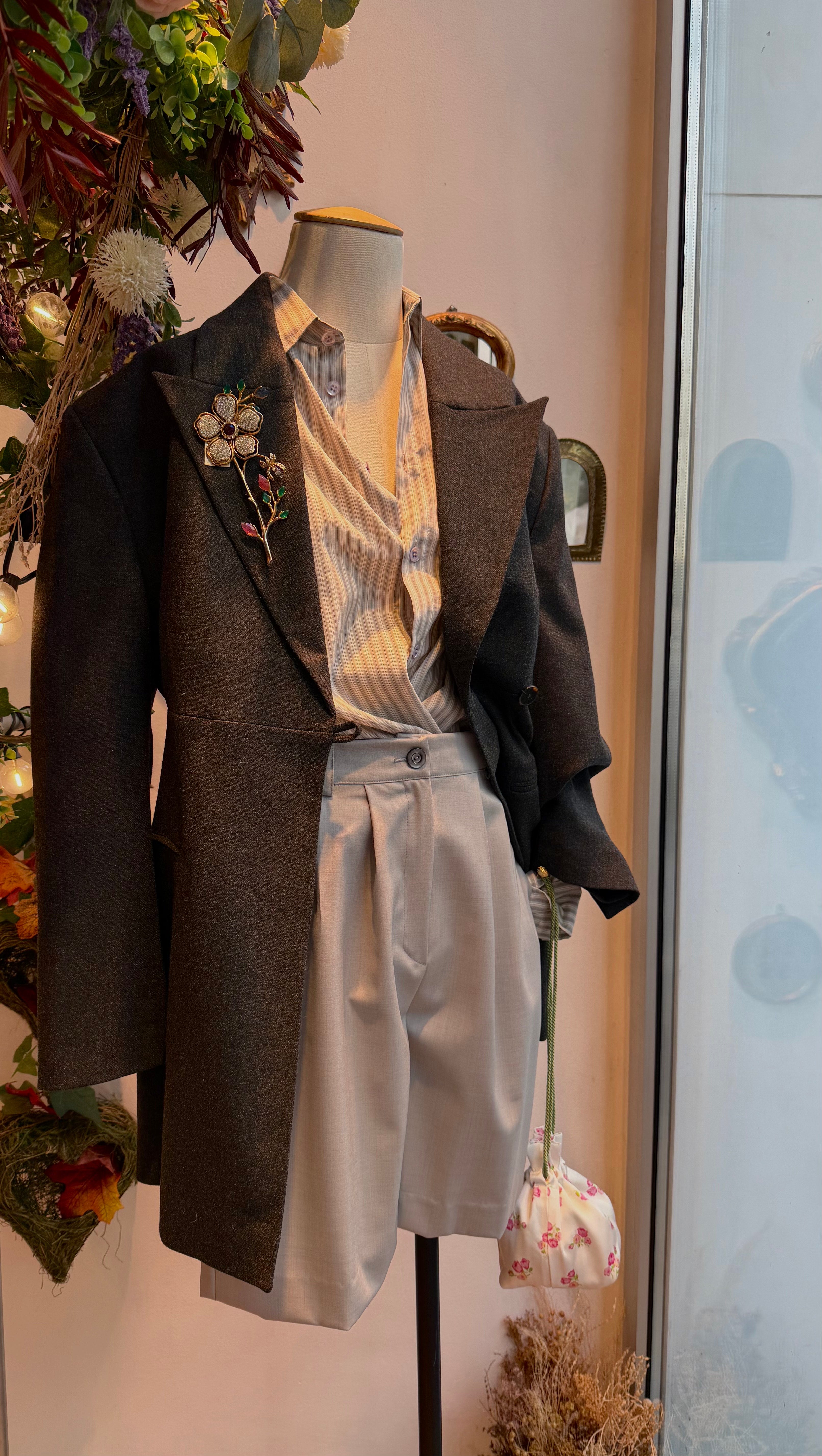 Strukturierter Blazer in Anthrazit