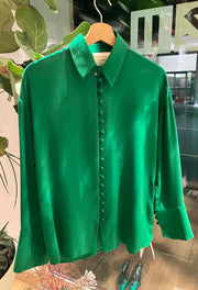 Camicia seta verde