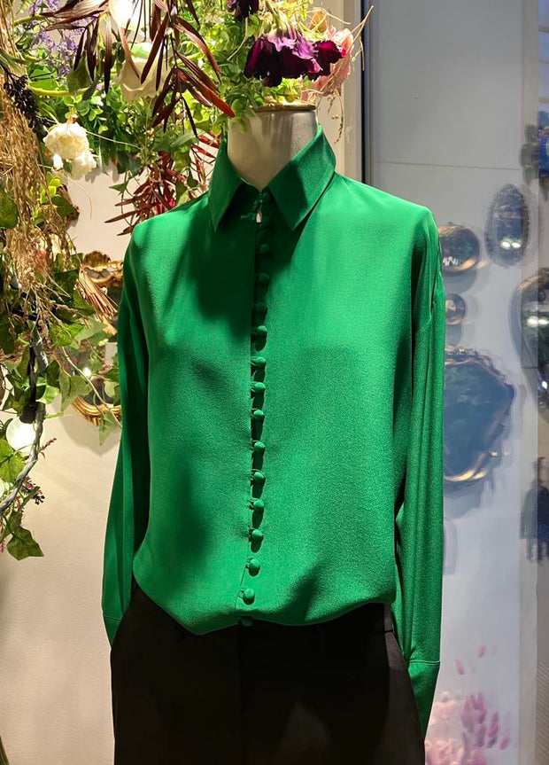 Camicia seta verde