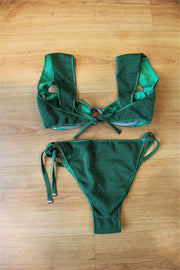 Top e bikini deep green