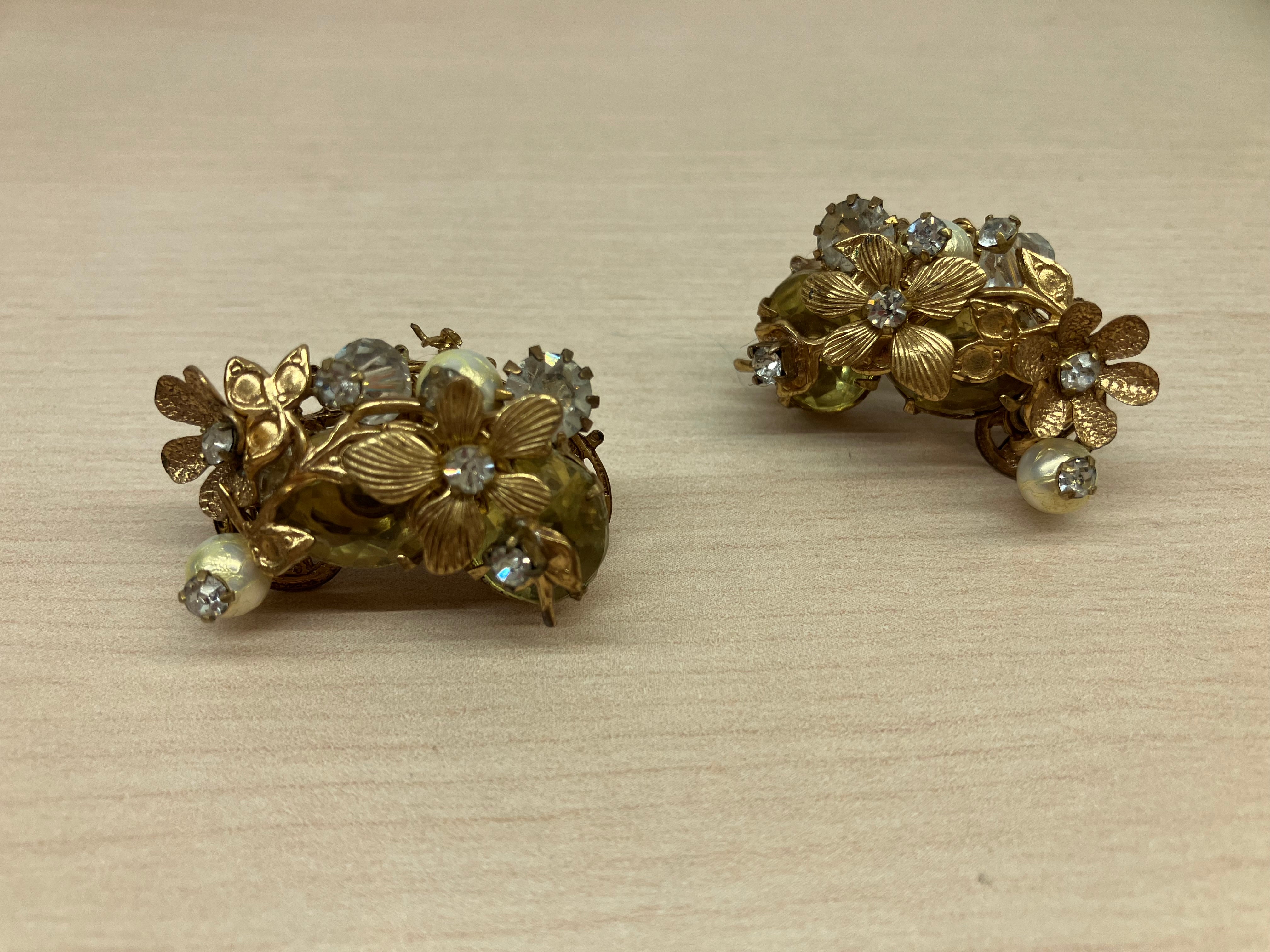 Orecchini fiori e strass