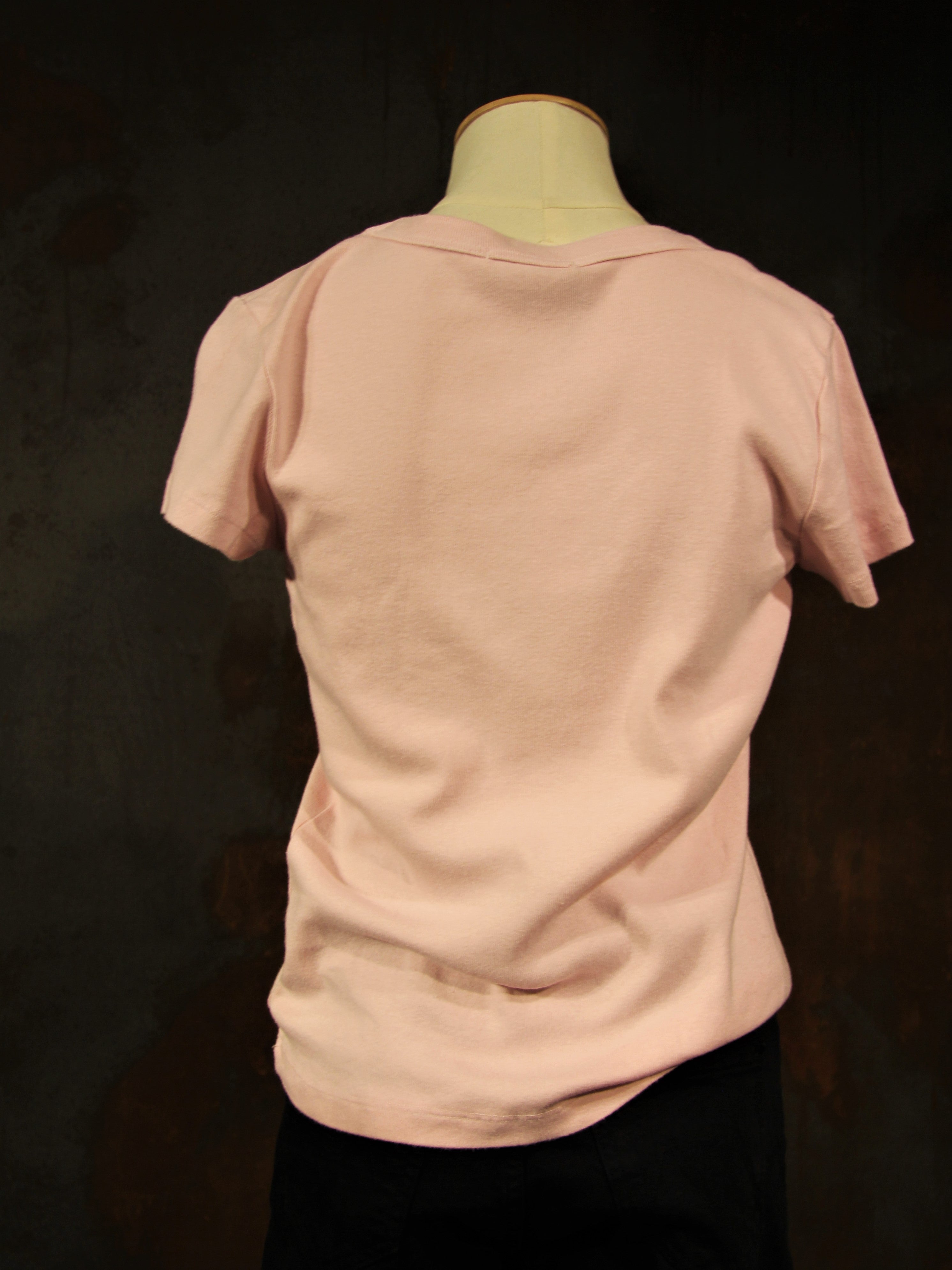 T-Shirt mit V-Ausschnitt und Rosen
