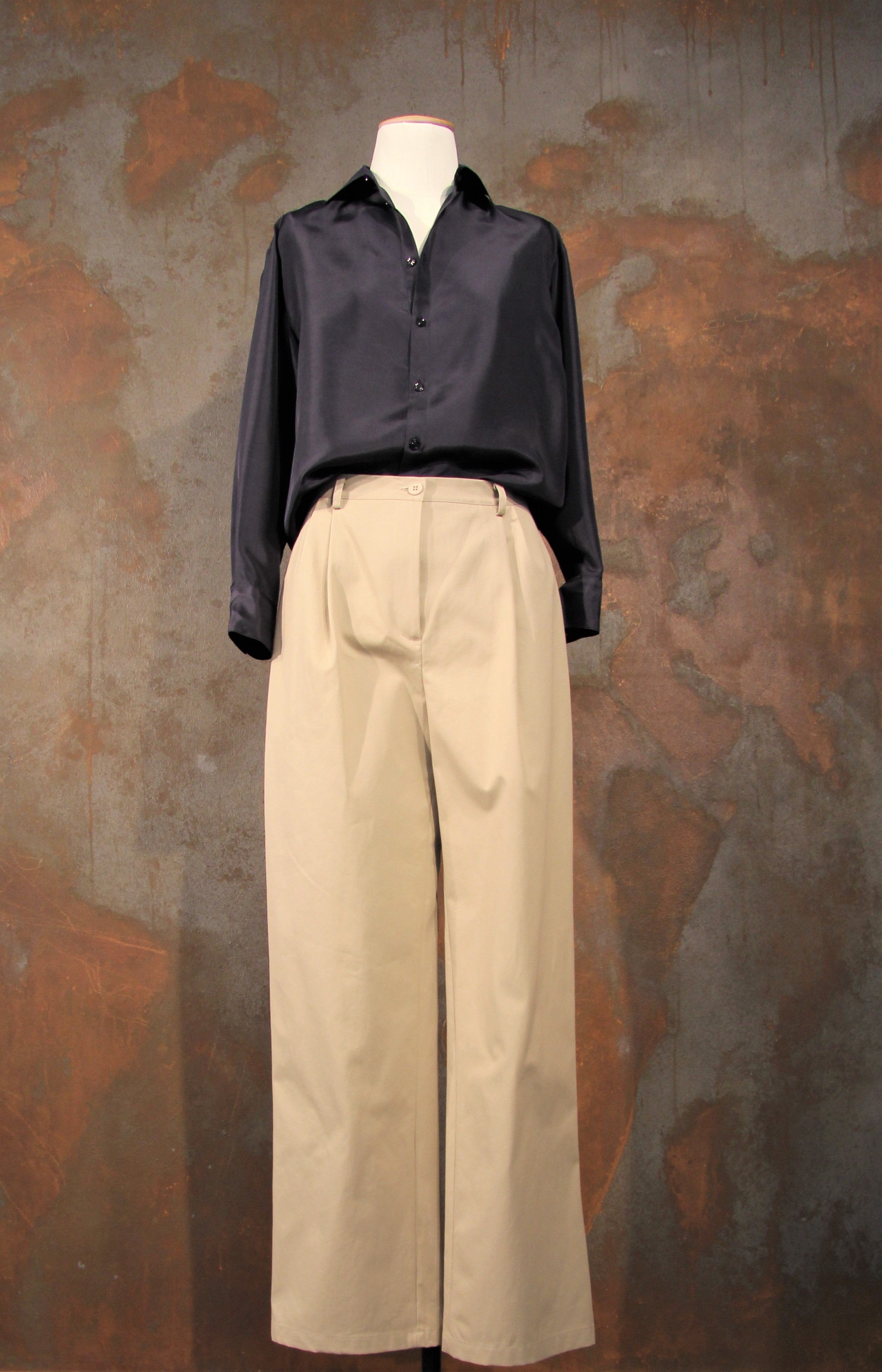 Beigefarbene Baumwollhose von Miro