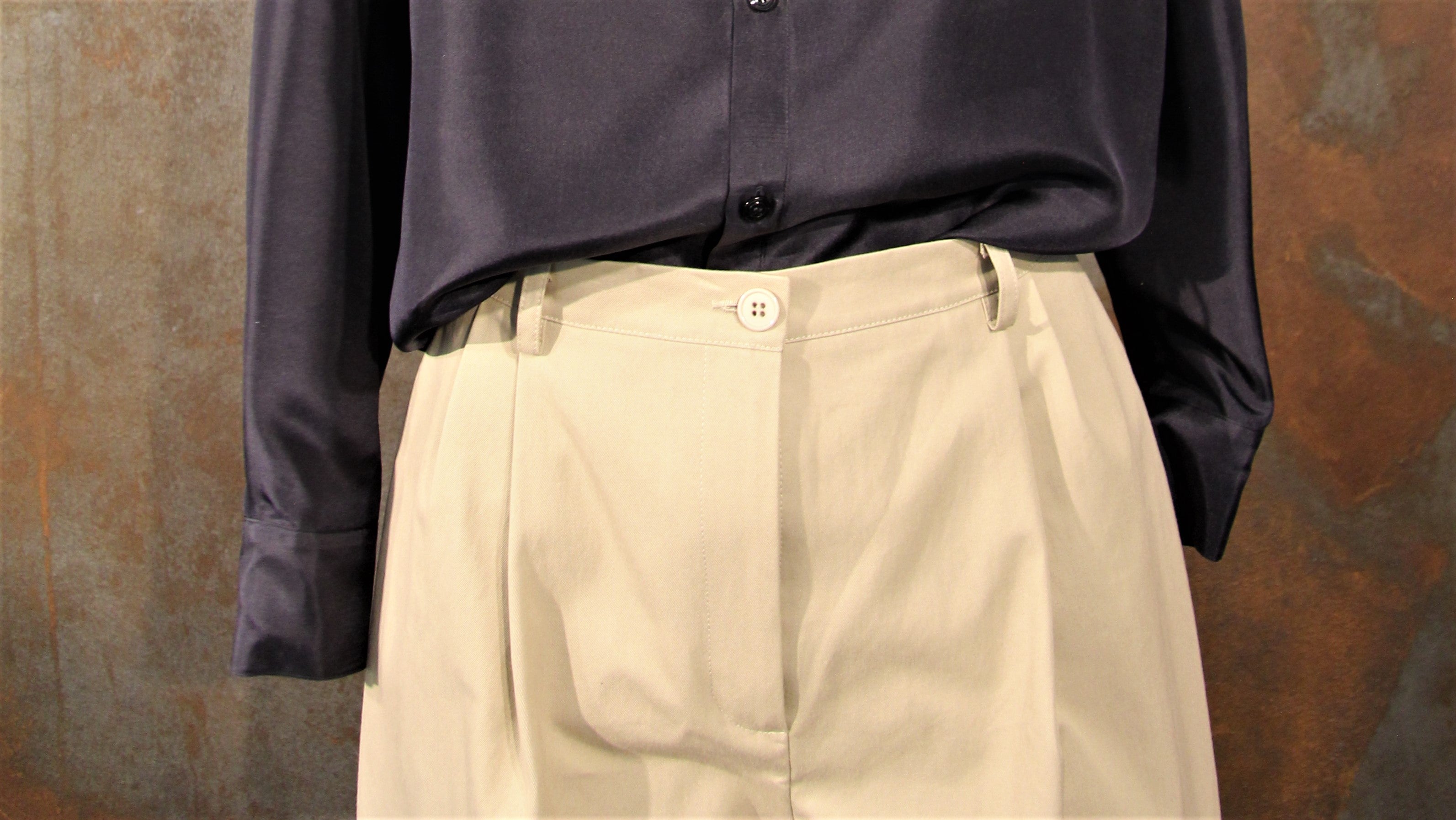 Beigefarbene Baumwollhose von Miro