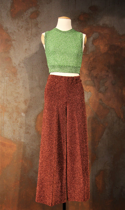 Chestnut lurex pants